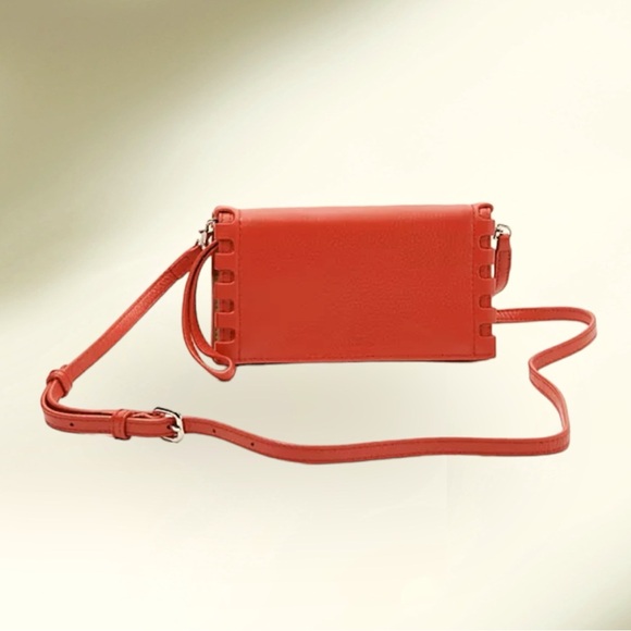 Vince Camuto small pebbled Leather Orange Crossbody wallet / Phone Bag - Picture 1 of 10